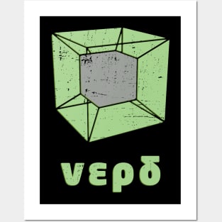 Tesseract design for the geeky nerd, 4D cube in 3D space Posters and Art